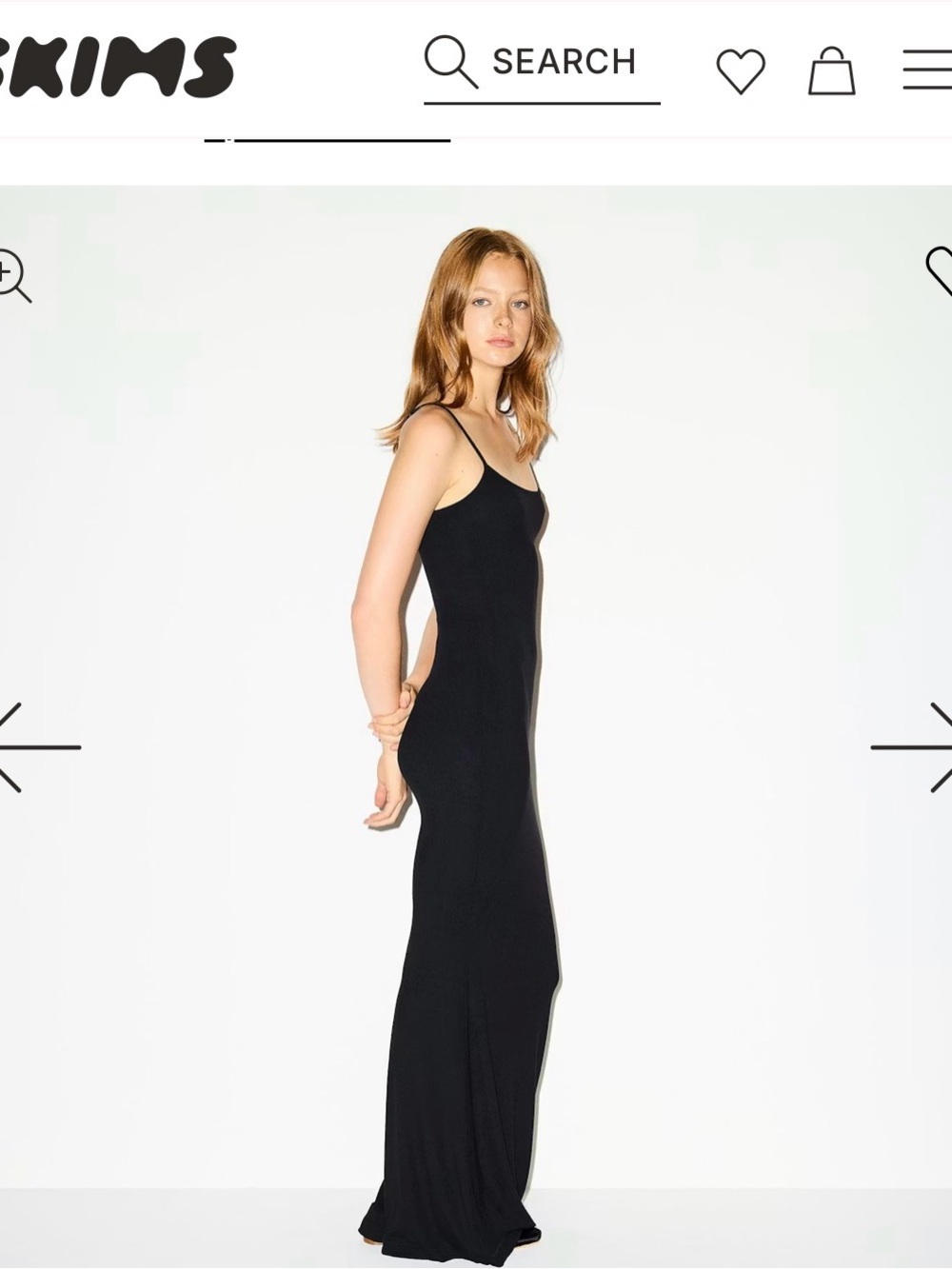 SKIMS Black Backless Scoop Maxi Dress